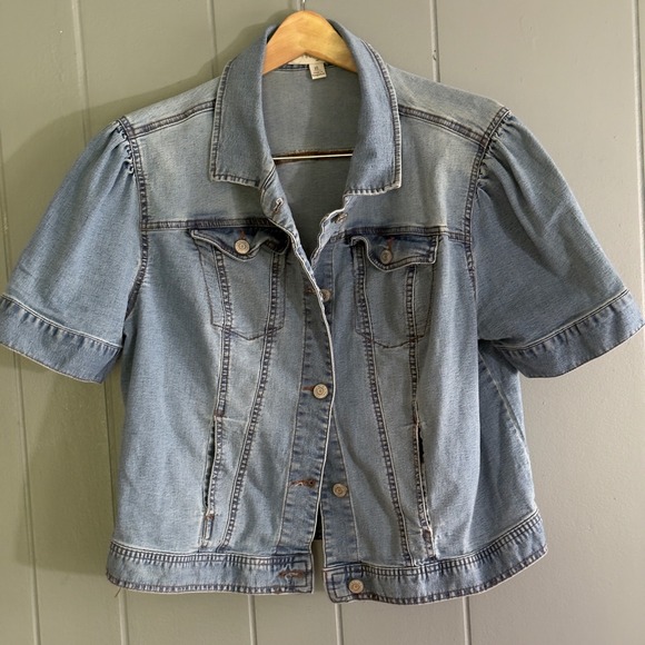 Est. 1946 Denim Jackets & Blazers - Vintage short sleeve denim jacket XL puff sleeve crop fit western y2k style